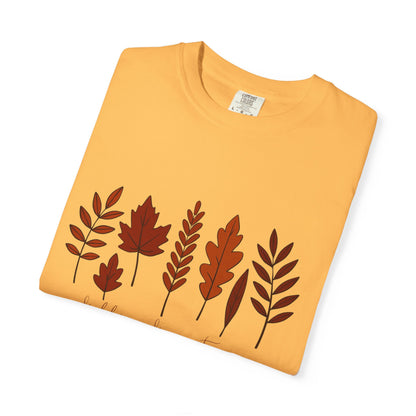 Falling for Autumn Shirt Cozy Fall Leaves Graphic Tee for Seasonal Outfits Unisex Garment Dyed T shirt