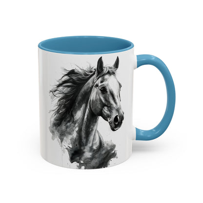 Black Horse Coffee Mug Western Cowboy Horse Art Cup