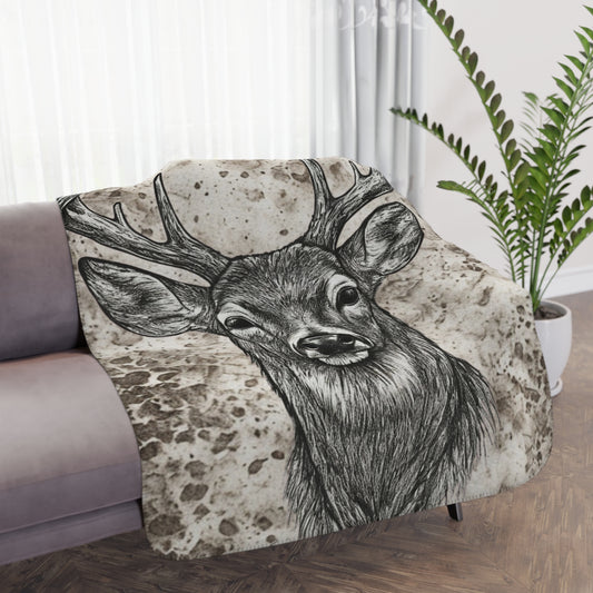Rustic Deer Blanket Cozy Cabin Throw