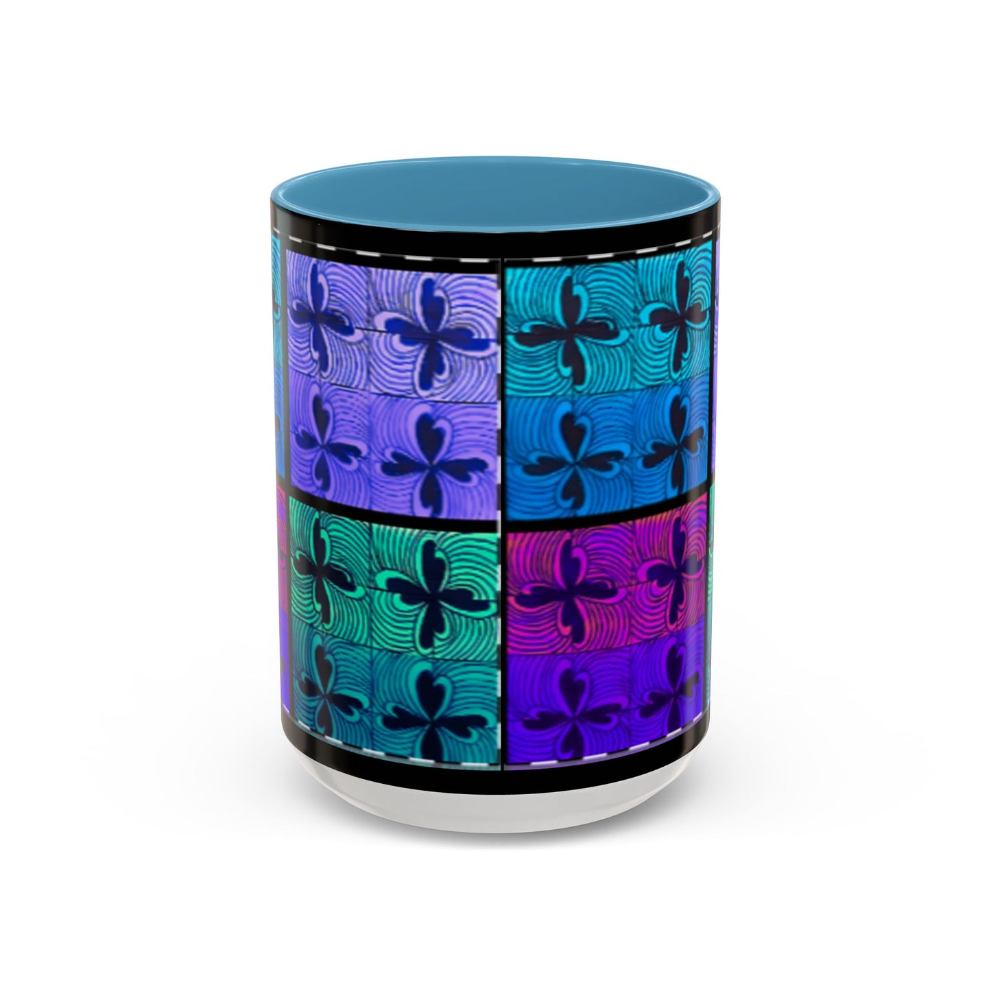 Blue Purple Tile Fleur-de-Lis Mug | Accent Coffee Mug