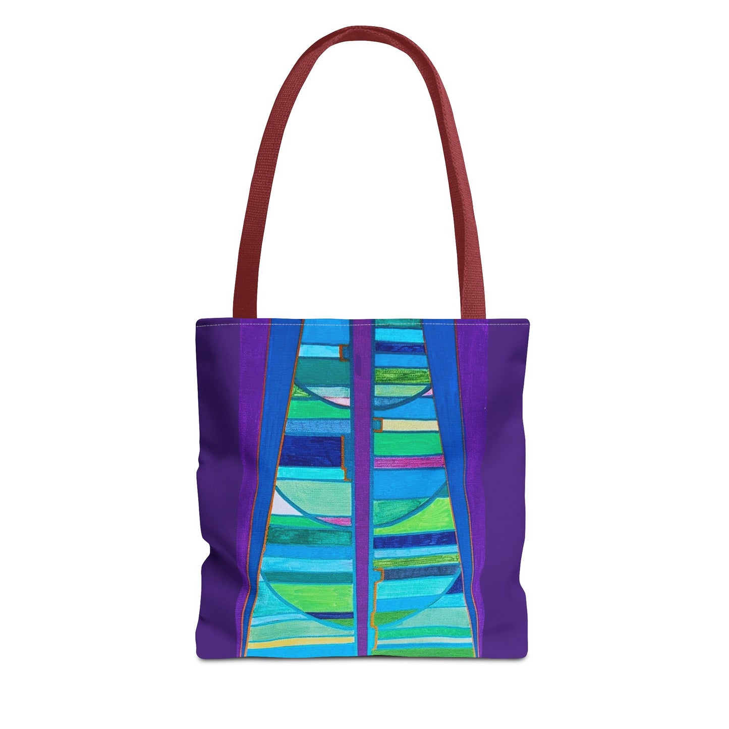 Abstract Blue Green Stained Glass Tote Bag