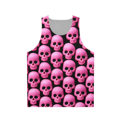 Pink Skull Tank Top Unisex Halloween Skull Shirt Gothic Aesthetic Sleeveless T Unisex Tank Top Tee men women teen