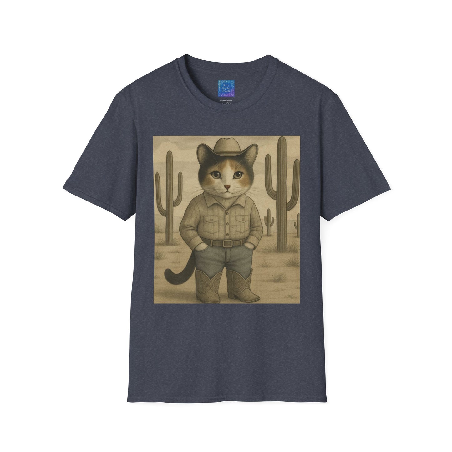 Cowboy Cat Western Graphic T-Shirt, Vintage Country Style Tee