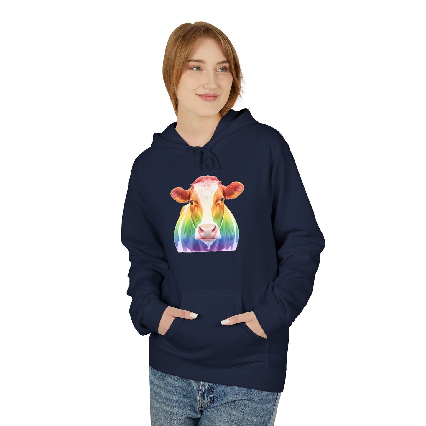 Colorful Rainbow Cow Hoodie Sweatshirt