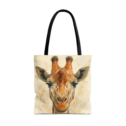 Watercolor Giraffe Face Tote | Animal Print Beach Bag