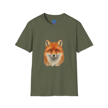 Red Fox Face T-Shirt | Watercolor Fox Portrait