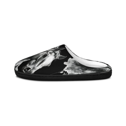 Black Stallion House Slippers | Artistic Horse Lover Footwear