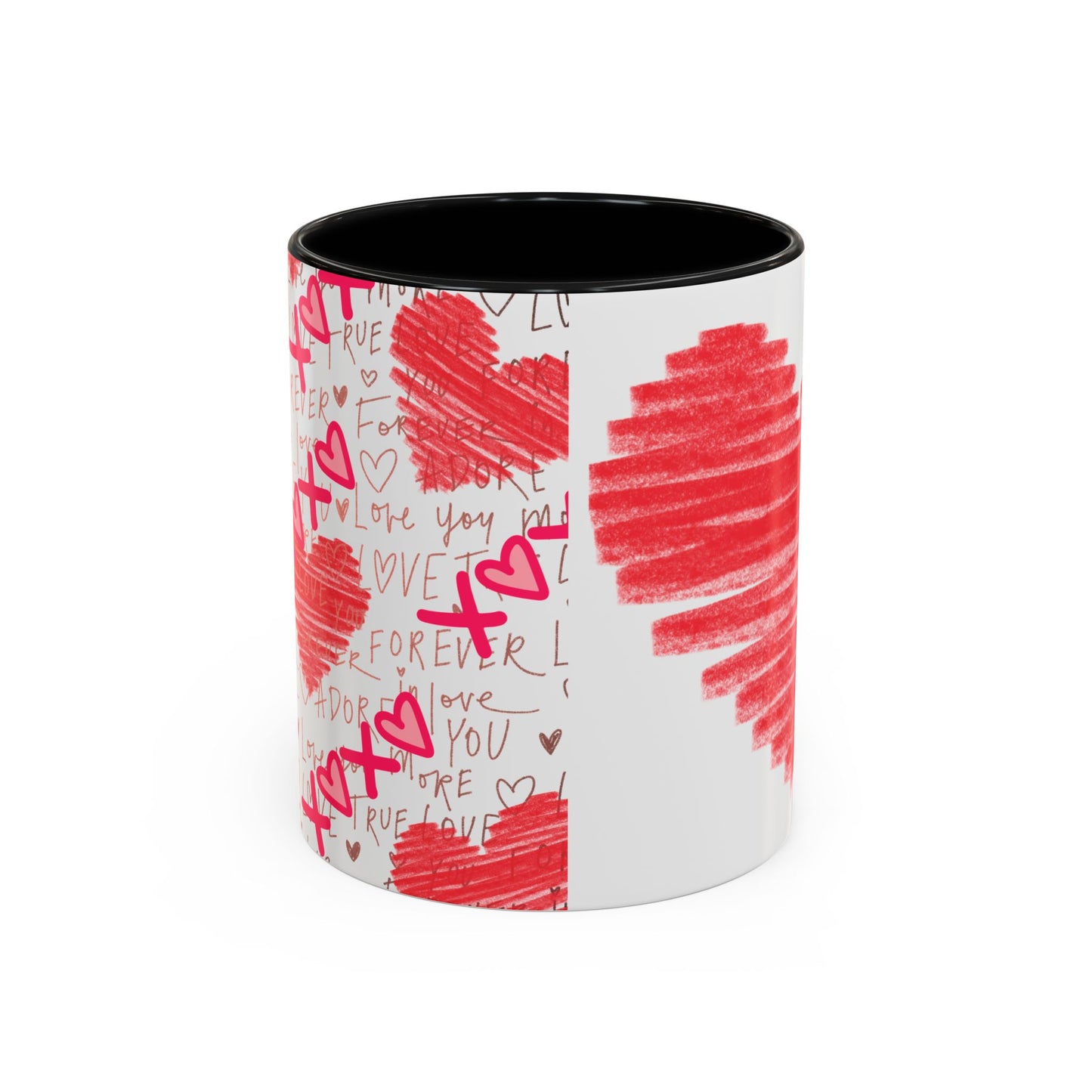 Red Scribble Heart Coffee Mug | Valentine Love Pattern Mug