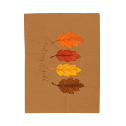 Feeling of Fall Blanket with Autumn Leaves, Cozy Fall Throw Blanket, Seasonal Fall Decor Bedding, Warm Autumn Home Blanket Gift