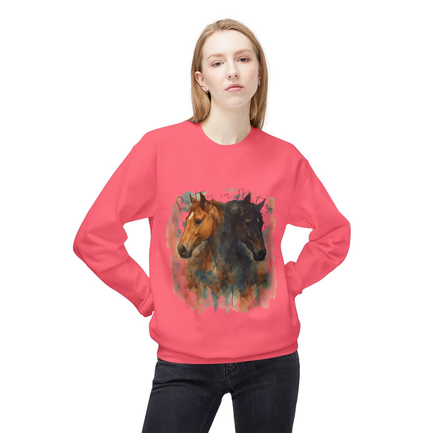 Poetry in Motion Equestrian Horse Sweatshirt Watercolor