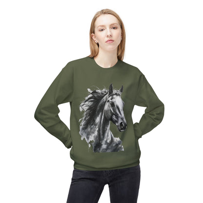 Horse Lover Sweatshirt Black and White Equestrian Art Pullover