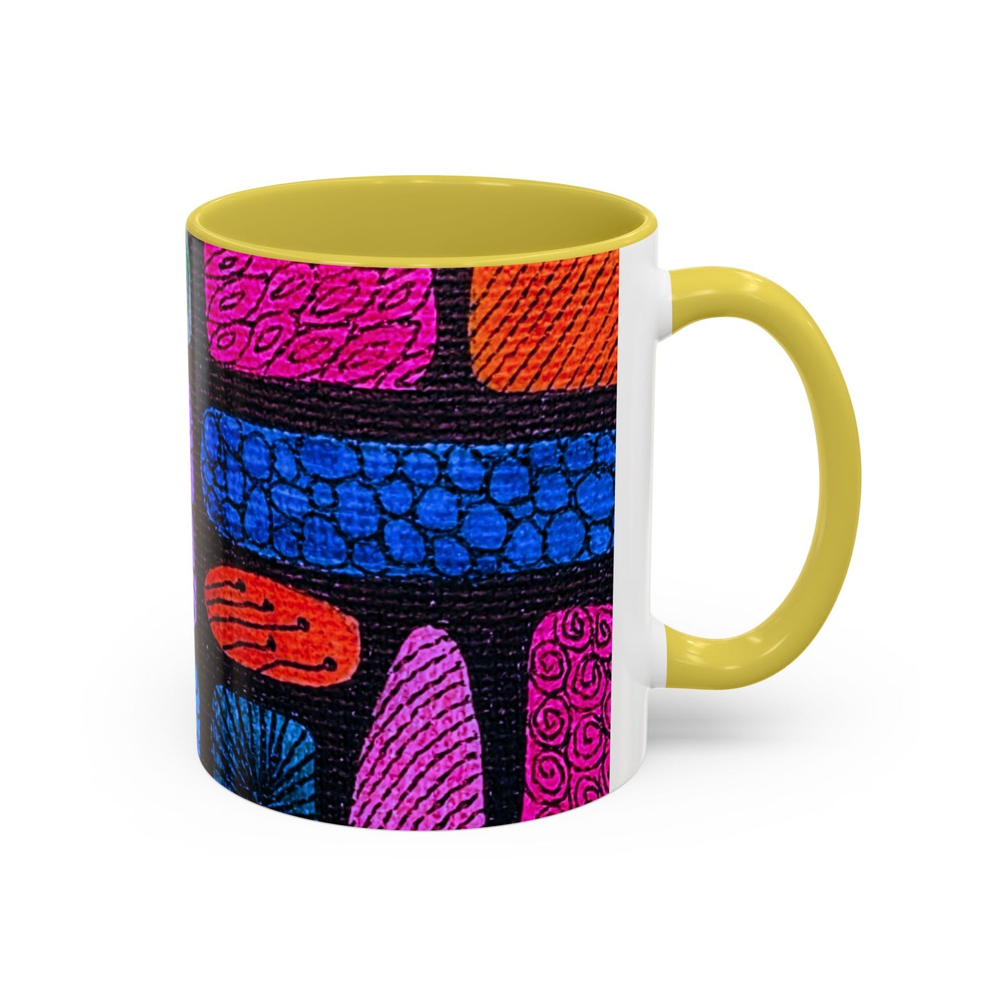 Colorful Abstract Pattern Mug | Vibrant Geometric Shapes Ceramic Mug