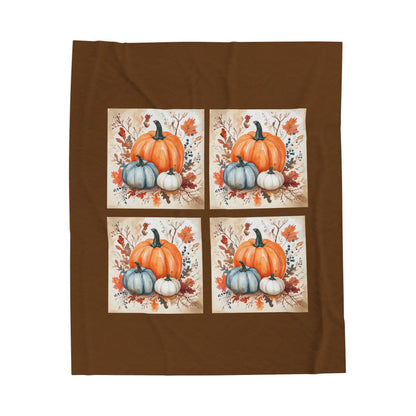 Pumpkin Fall Blanket, Cozy Autumn Decor Plush Throw