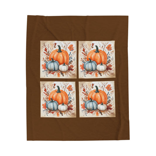 Pumpkin Fall Blanket, Cozy Autumn Decor Plush Throw