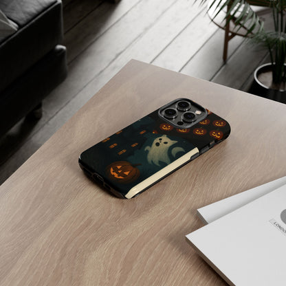 Phone Case, Halloween Haunted House Cat Ghost  iPhone 16, 15, 14, Pixel 8, 6 Samsung Galaxy 25, 24, 23
