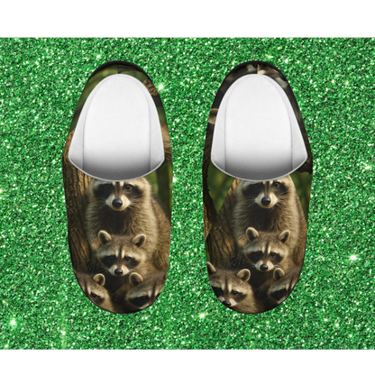 Cute Raccoon Family Slippers