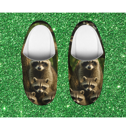 Cute Raccoon Family Slippers