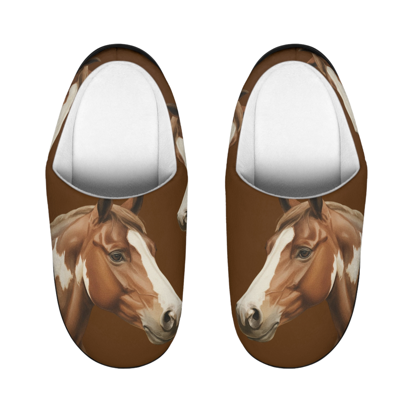 Women Paint Horse Slippers Cozy Equestrian