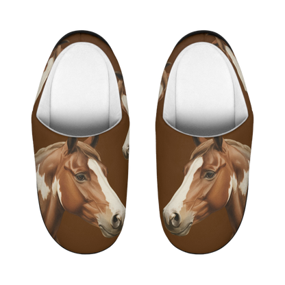 Women Paint Horse Slippers Cozy Equestrian