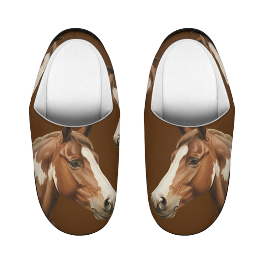 Women Paint Horse Slippers Cozy Equestrian