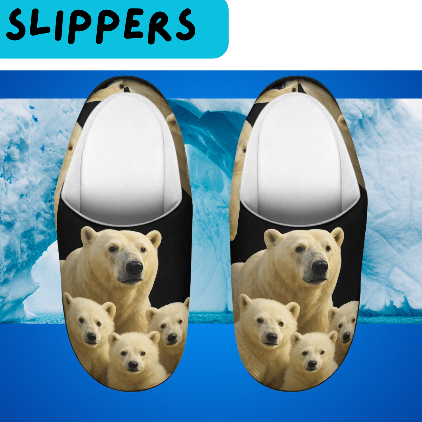 Polar Bear Family Slippers