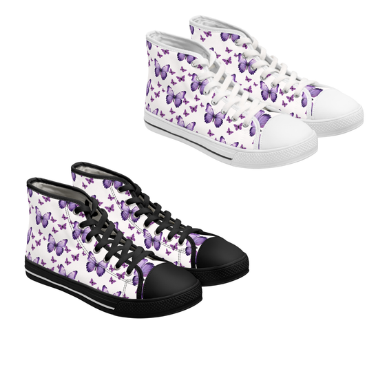 Copy of Purple Butterfly High Top Sneakers Aesthetic Cute Shoe Design, Trendy Womens Fashion
