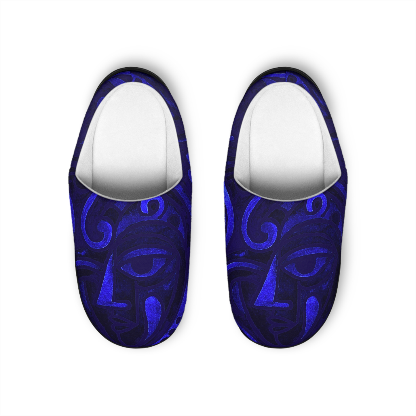 Abstract Blue Swirl Indoor Slippers | Cozy House Shoes