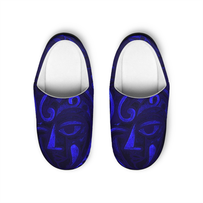 Abstract Blue Swirl Indoor Slippers | Cozy House Shoes