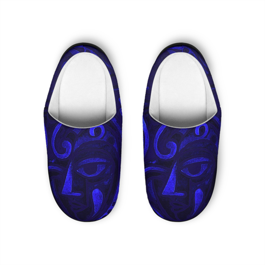 Abstract Blue Swirl Indoor Slippers | Cozy House Shoes