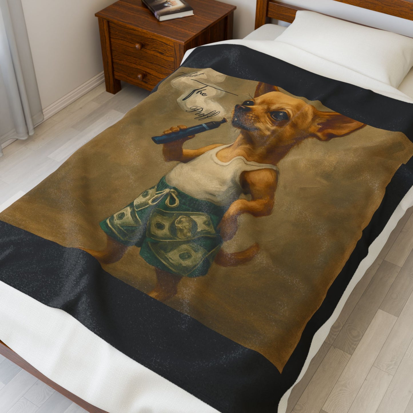 What The Puff Chihuahua Plush Blanket Throw