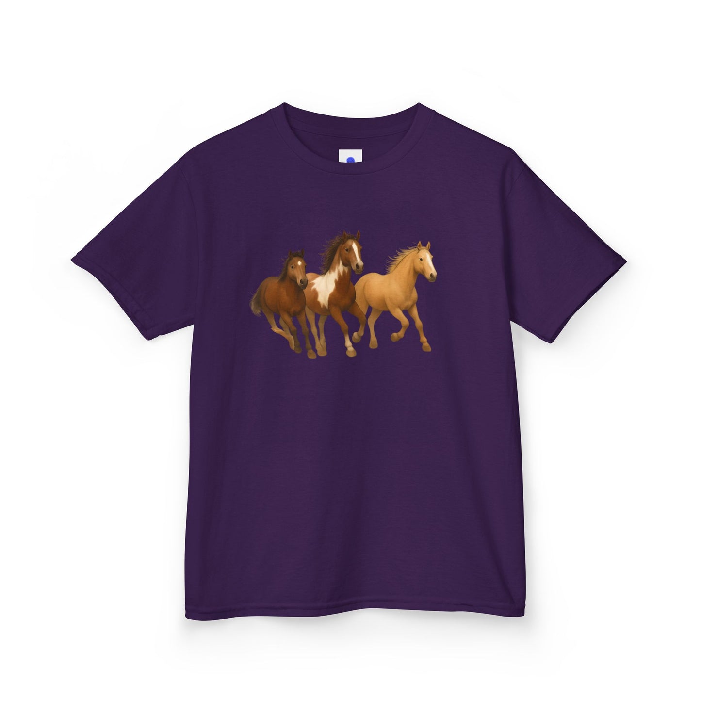 Kids Three Horse T shirt, Western, country, cute, Heavy Tee, fall, gallop, freedom