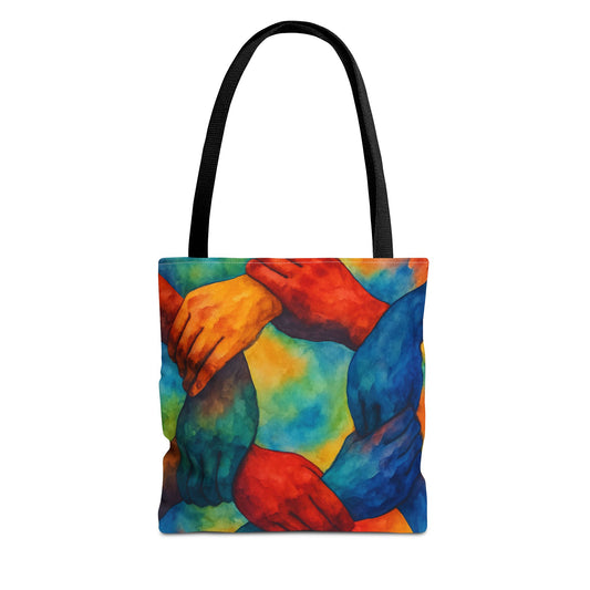 Unity Hands Tote Bag | Colorful Art Bag