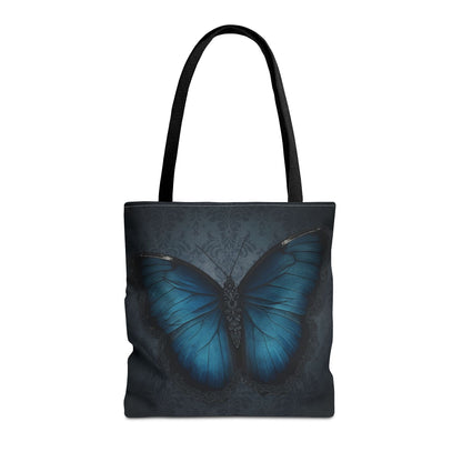 Blue Butterfly Tote Bag | Elegant Gothic Art Bag