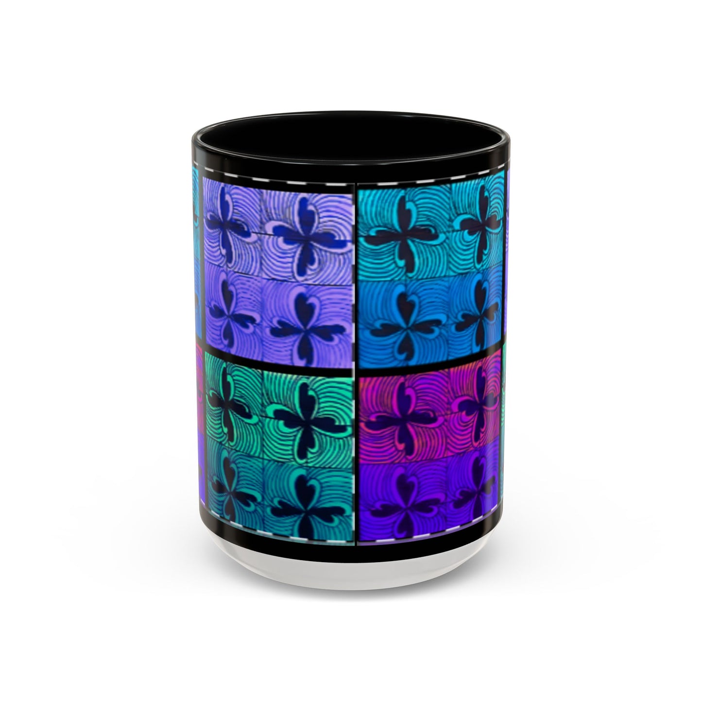 Blue Purple Tile Fleur-de-Lis Mug | Accent Coffee Mug