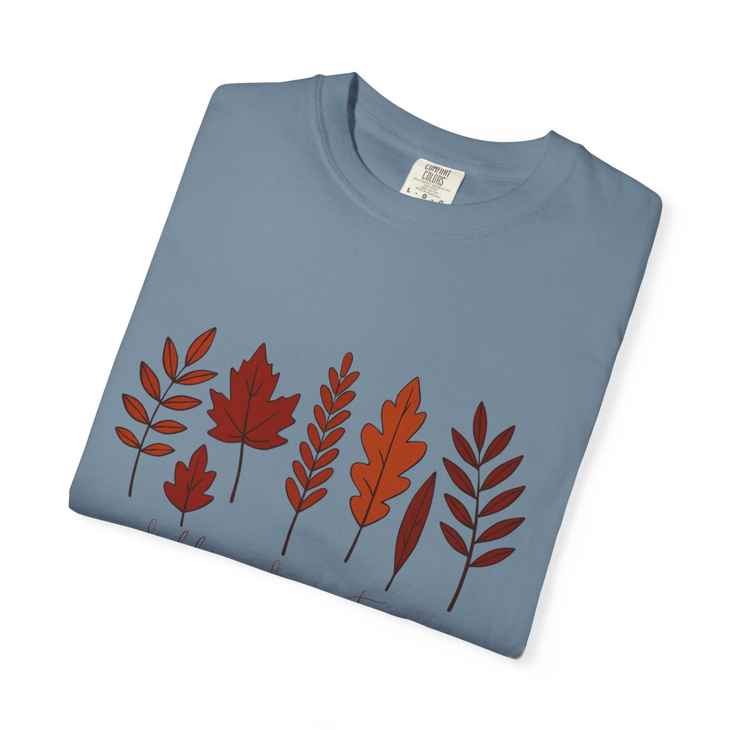 Falling for Autumn Shirt Cozy Fall Leaves Graphic Tee for Seasonal Outfits Unisex Garment Dyed T shirt
