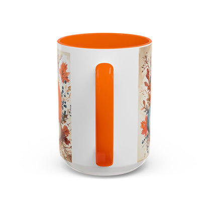 Pumpkin Fall Mug, Autumn Harvest Coffee Cup with Rustic Pumpkin Design