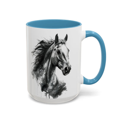 Black Horse Coffee Mug Western Cowboy Horse Art Cup