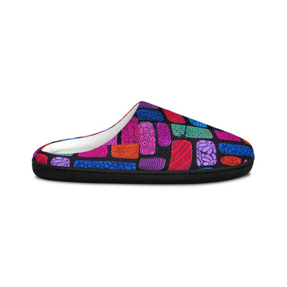 Colorful Mosaic Knit Pattern Slippers | Women's Indoor Slippers