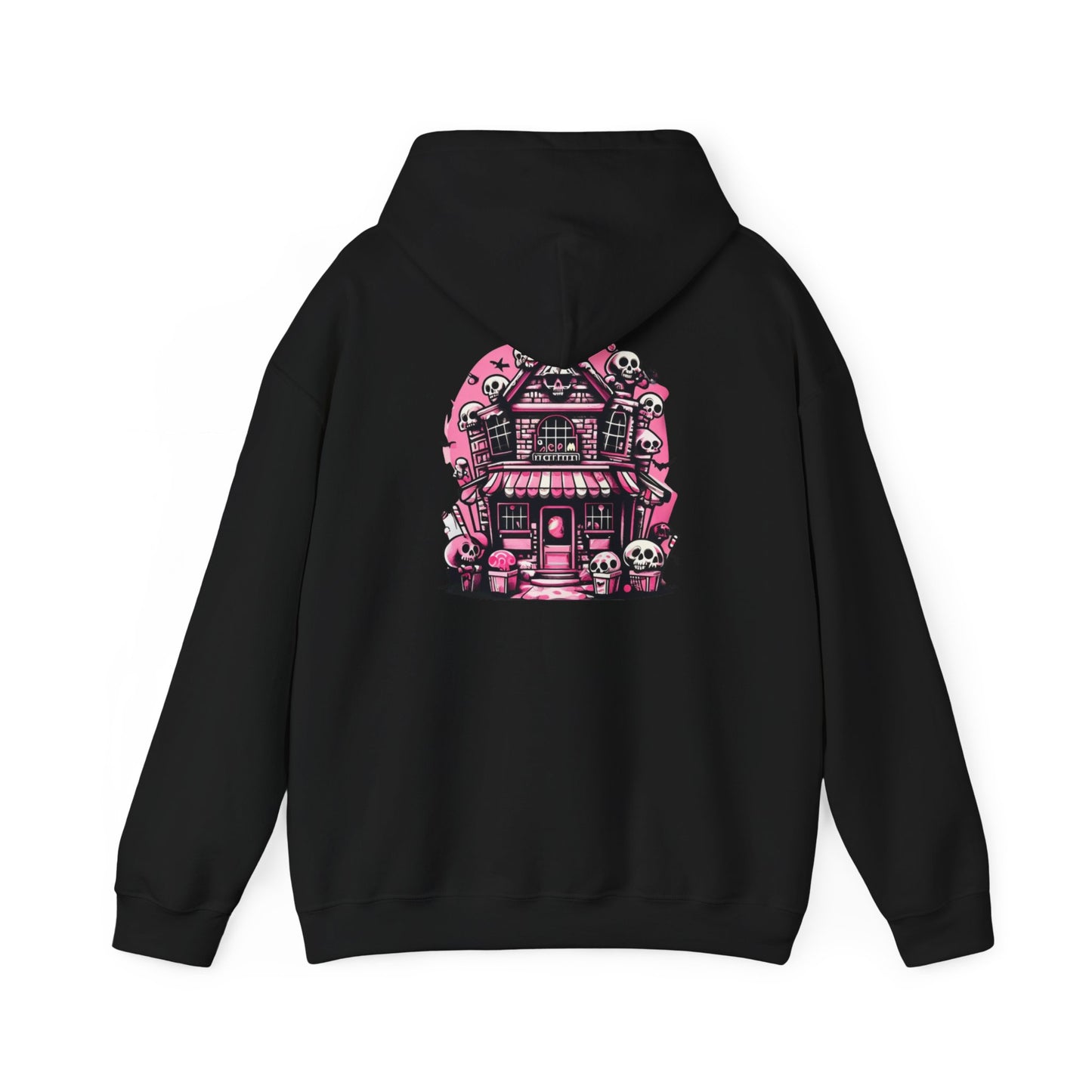 Haunted Candy Shop Hoodie Spooky Halloween Skull House Graphic Sweatshirt Unisex Heavy Blend™ Hooded Sweatshirt