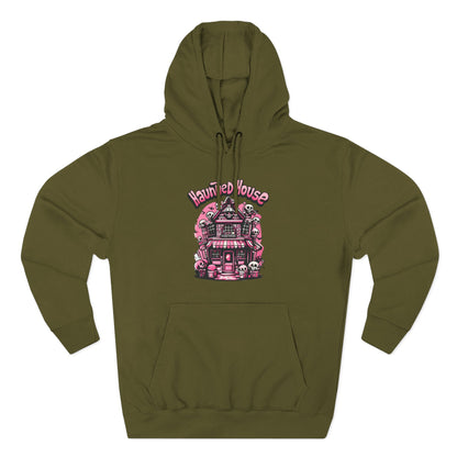 Haunted House Hoodie , Gothic Skull Graphic Halloween Sweatshirt