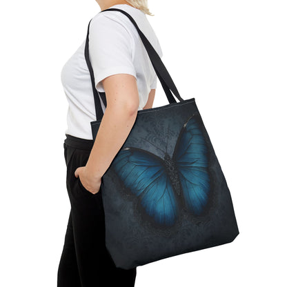 Blue Butterfly Tote Bag | Elegant Gothic Art Bag