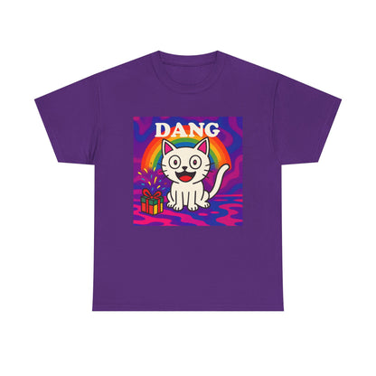 Funny Cat Rainbow T-Shirt Cute Cartoon Kitty Graphic Tee Gift