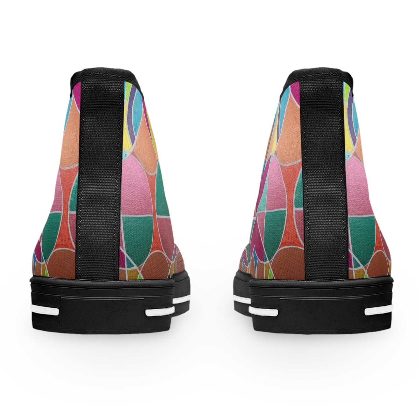 Colorful Geometric Mosaic Women's High Top Sneakers | Abstract Pattern
