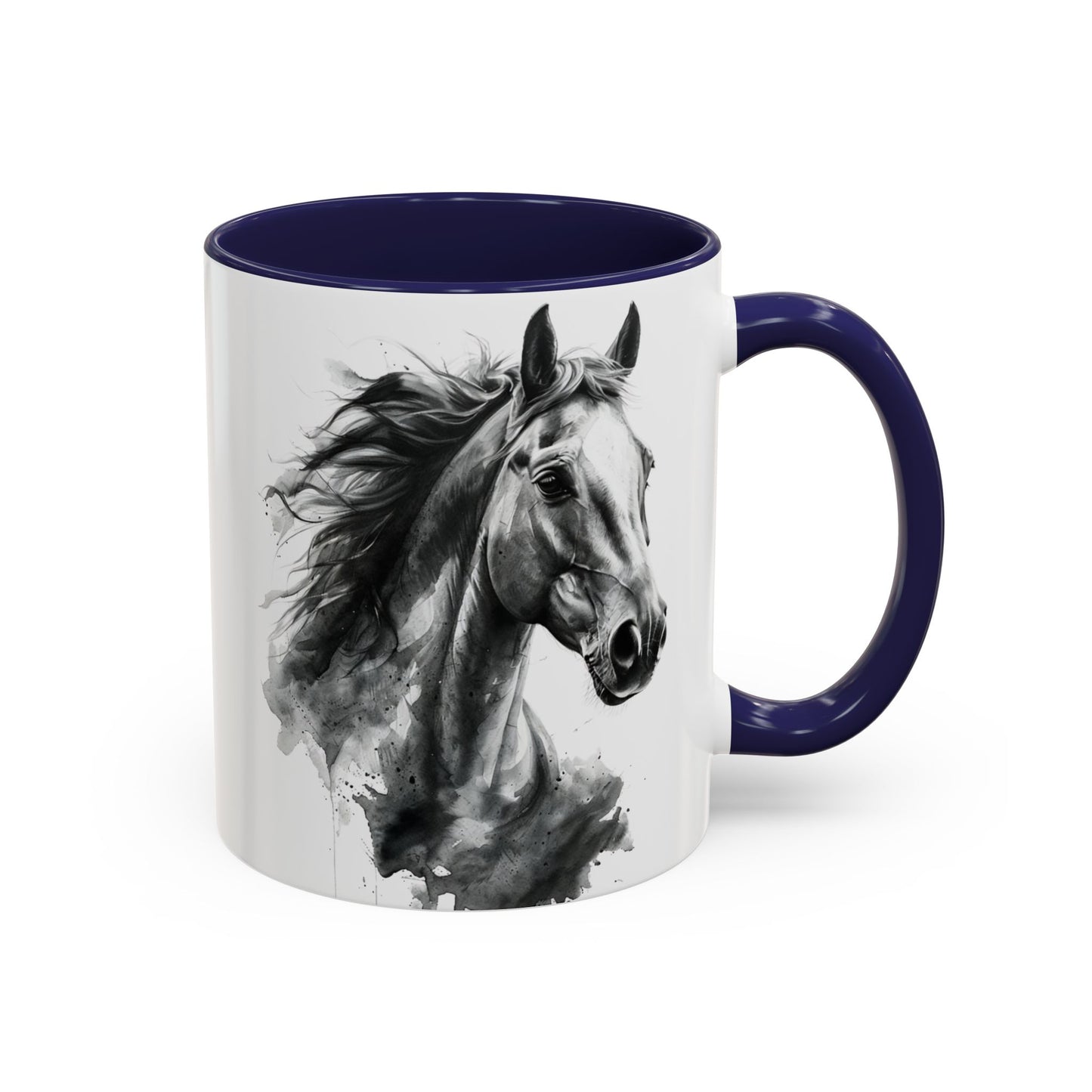 Black Horse Coffee Mug Western Cowboy Horse Art Cup