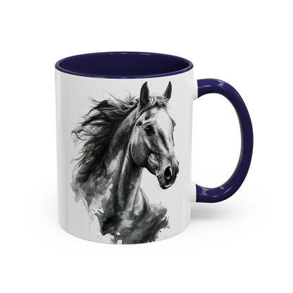 Black Horse Coffee Mug Western Cowboy Horse Art Cup