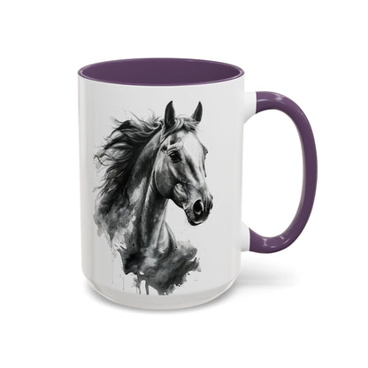 Black Horse Coffee Mug Western Cowboy Horse Art Cup
