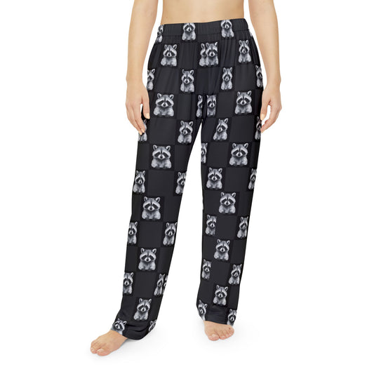 Copy of Raccoon Print Pajama Pants Cute All Over Print Womens Lounge Sleepwear