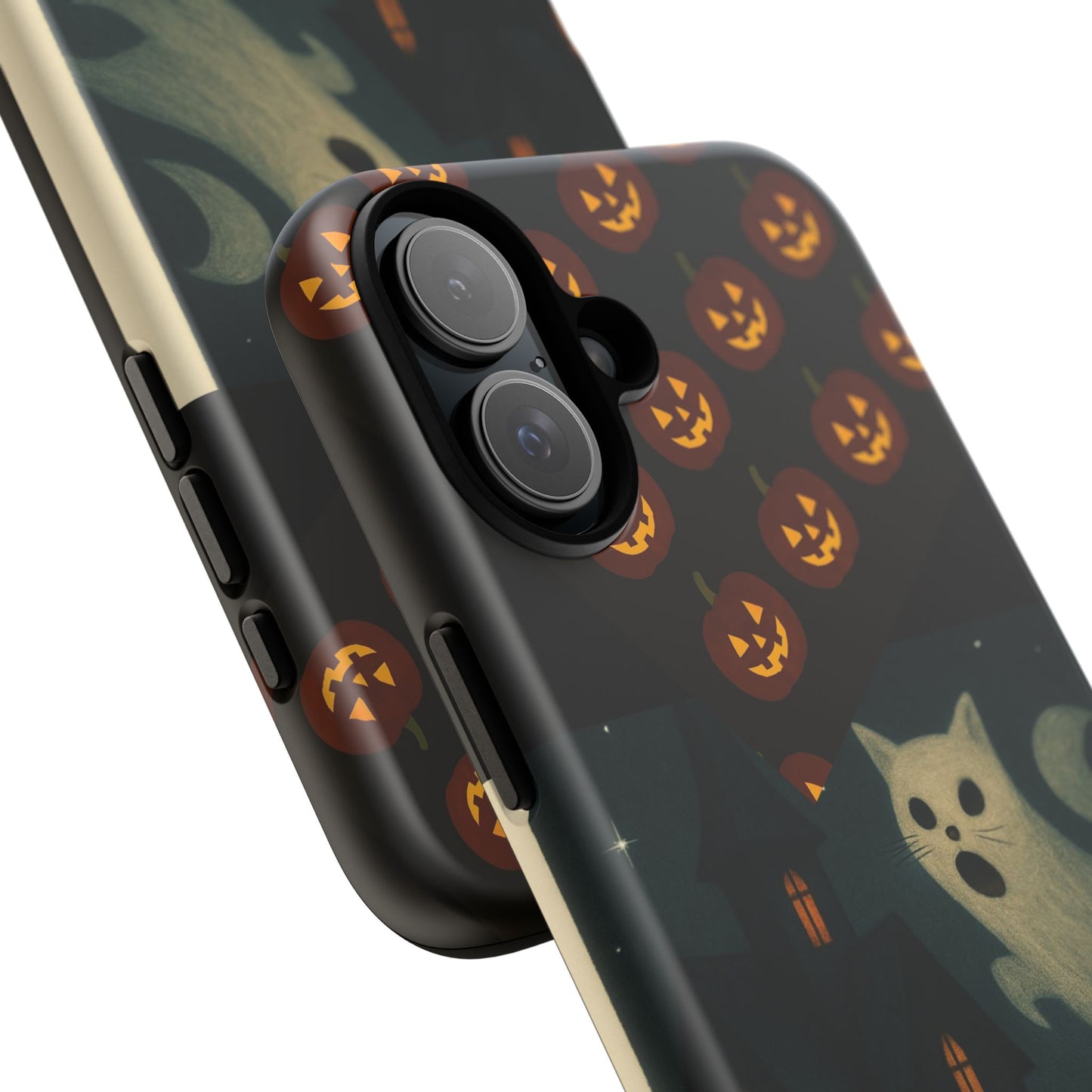 Phone Case, Halloween Haunted House Cat Ghost  iPhone 16, 15, 14, Pixel 8, 6 Samsung Galaxy 25, 24, 23