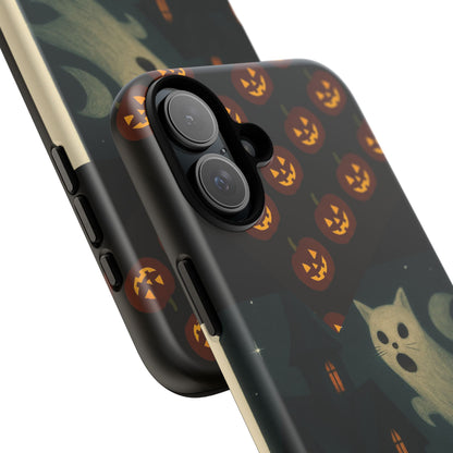 Phone Case, Halloween Haunted House Cat Ghost  iPhone 16, 15, 14, Pixel 8, 6 Samsung Galaxy 25, 24, 23