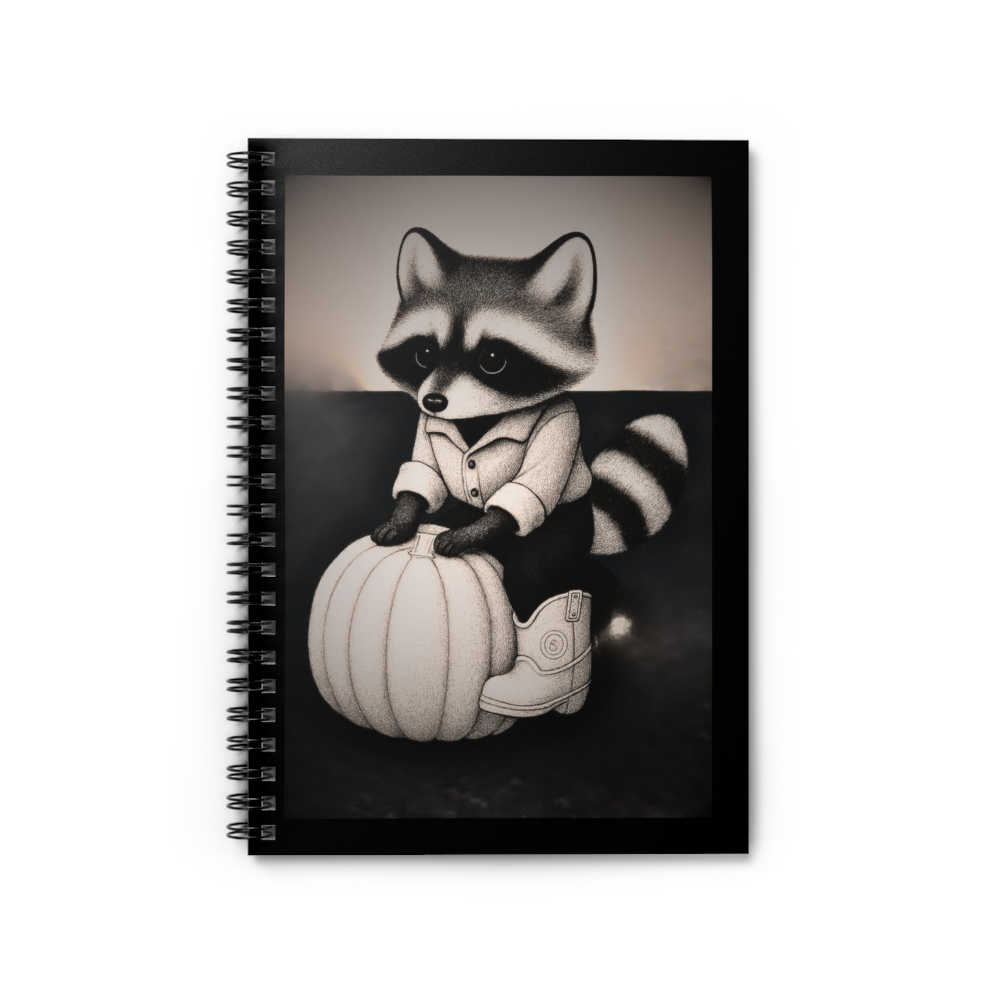 Autumn Raccoon Notebook  Pumpkin Forest Animal Journal  Cute Spiral Sketchbook Gift  Spiral Notebook  Ruled Line